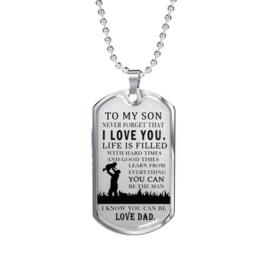 Cool To My Son Necklace Jewelry Love Dad Birthday Gifts, Christmas Gifts Luxury